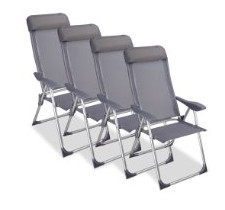 Chaises pliantes en aluminium